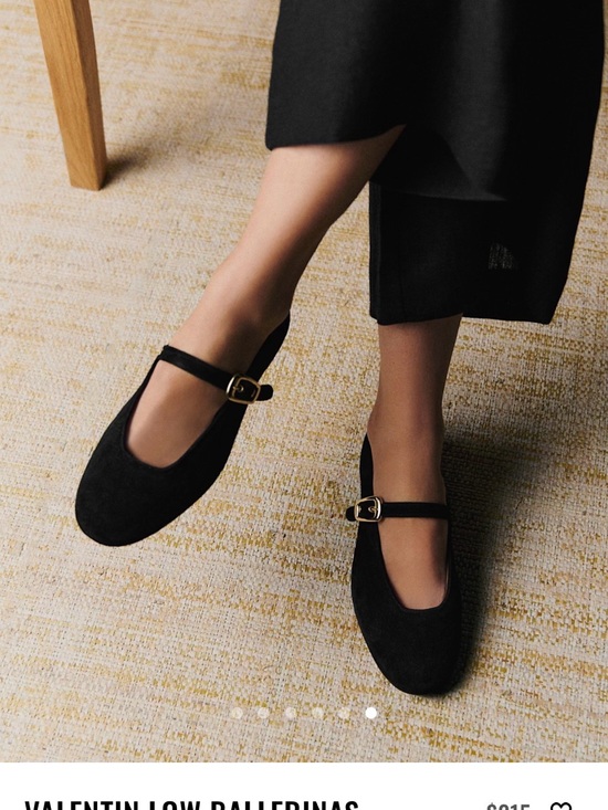 Sezane Shoes - Sezane Black Mary Jane Flats with Gold Buckle
